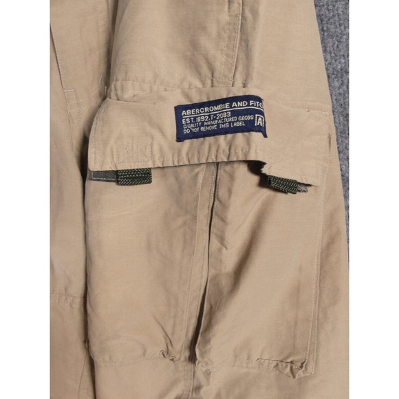VTG Abercrombie & Fitch Mens 30 Paratrooper Cargo Pants Khaki Pockets Y2K 90s - Picture 6 of 12
